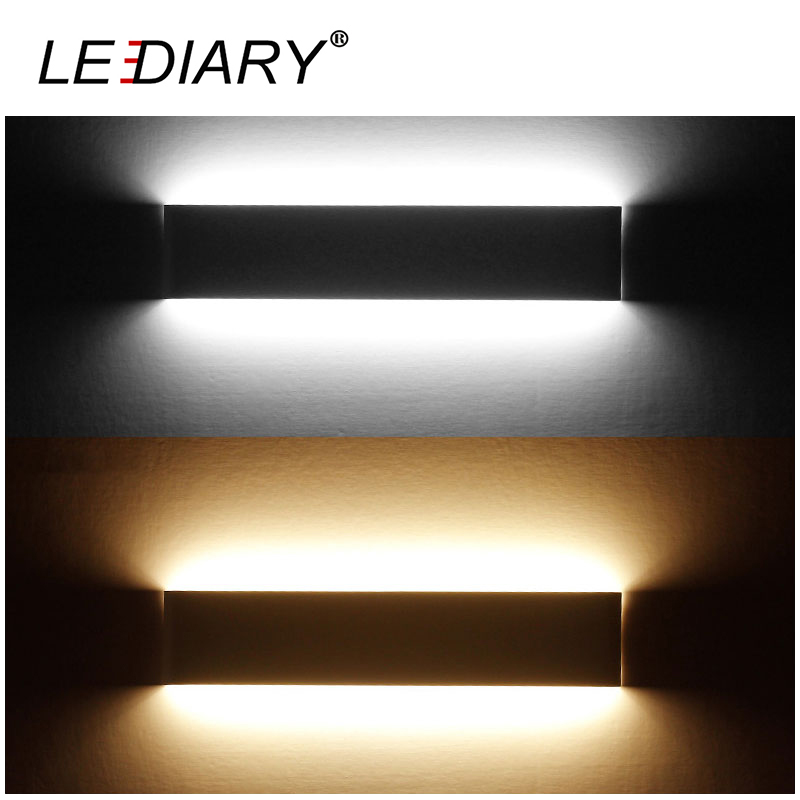 Modern 14w 41cm Long LED Aluminum Black/White Indoor Wall Lamp in Bedroom as Decoration Lighting Fixture AC 90-260v