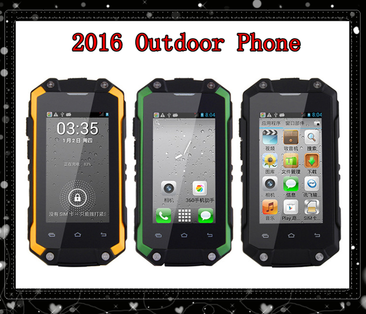 2016 Outdoor phone J5 Rainproof Mobile Phone Andorid4 2 Smartphone MTK6572 J5 Dustproof Shockproof sport phone
