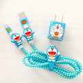 One Set USB Cable Earphone Protector Cable Winder Cartoon Stickers USB Charger cable cord protector For