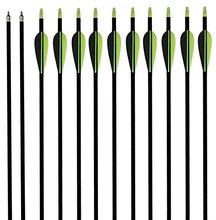 12pcs/pack,Free Shipping, 31″, Color: Green & Black, Fiberglass Hunting  Arrow for Compound Bow for Practice Arrow