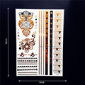 New Fashion Owl Compass Design Gold Flash Waterproof Tattoo Stickers Fake Metallic Tattoo Henna Body Arm