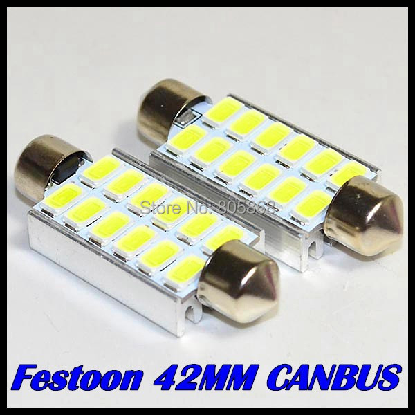 50x       c5w 12led 42  12smd 5630 5730  42  CANBUS  OBC     