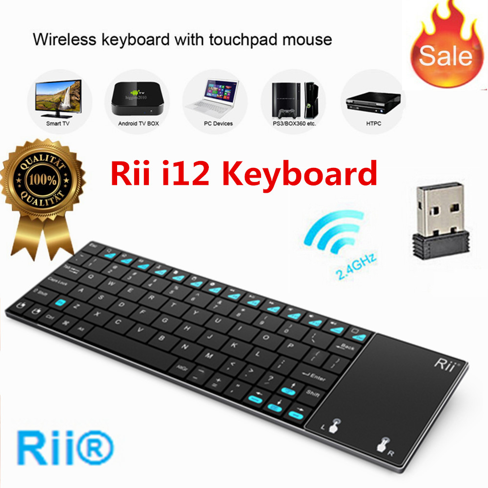 Гаджет  New Hot ! 2.4GHz Rii Mini i12+ Wireless Keyboard With Touchpad Teclado For PC HTPC Smart Android TV Box Game Keyboards None Компьютер & сеть