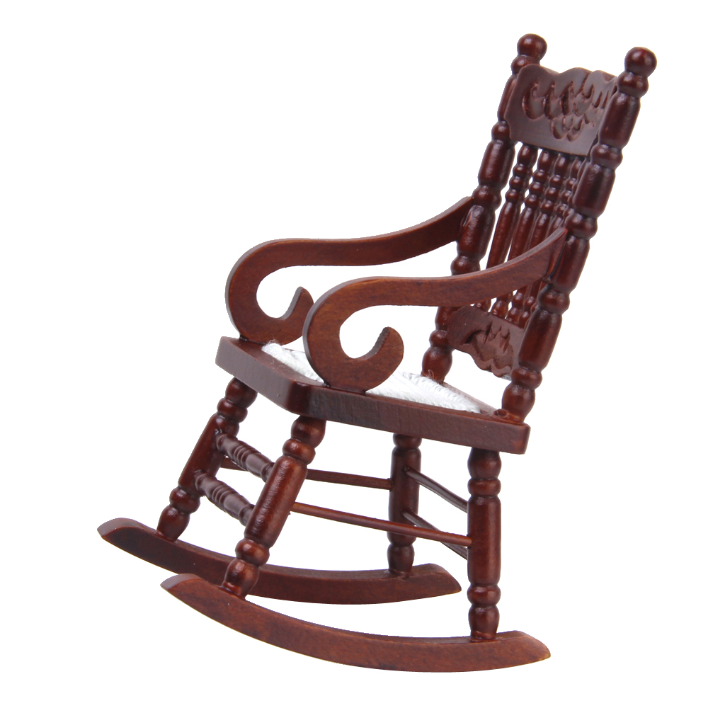 Vintage miniature toy wooden rocking chair