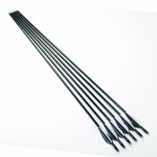 6pcs lot Target Shooting Fiberglass Arrows 31inch Spine 400 Black and White Plastic Feathers Arrows for