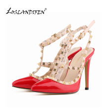 LOSLANDIFEN Free shipping women fashion sexy personality hollow rivets stitching fine with high heeled font b.jpg 220x220 - When You Want To Learn About Shoes, Read This