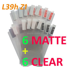 6pcs Clear 6pcs Matte protective film anti glare phone bags cases screen protector For SONY L39h