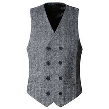 Winter British Style Busness Blazer Vest Slim Fit Suit Vest Colete Masculino Sleeveless Jacket V-neck Waistcoat 72305