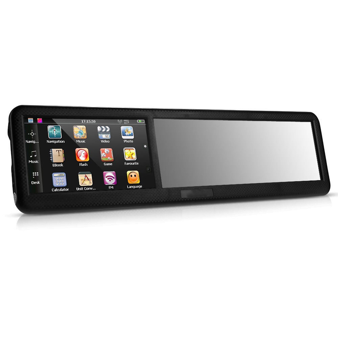 Hot Sale Black 4 3 inch HD touch screen Rearview Mirror ABS Car GPS Navigation Navigator