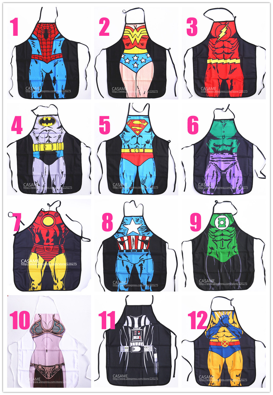 Free shipping wholesale cartoon aprons 10pcs funny party apron sexy novelty adult vintage kitchen cooking aprons star war gift