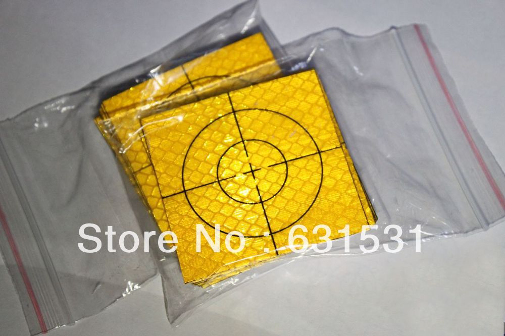 100pcs Yellow Reflector Sheet 60 x 60 mm Reflective Tape Target for Total Station