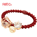 Rhinestone Scrunchy Gum for Hair Bands Elastic Ponytail Holder Crystal Women Hair Rope Simulated Pearl Hair