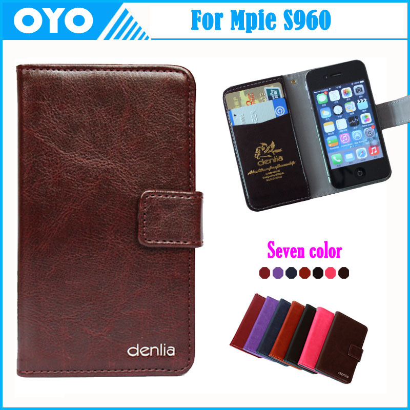 Mpie S960 Case 7 Colors Flip Genuine Leather Smartphone Slip resistant Pouch Case Cover Bifold Card