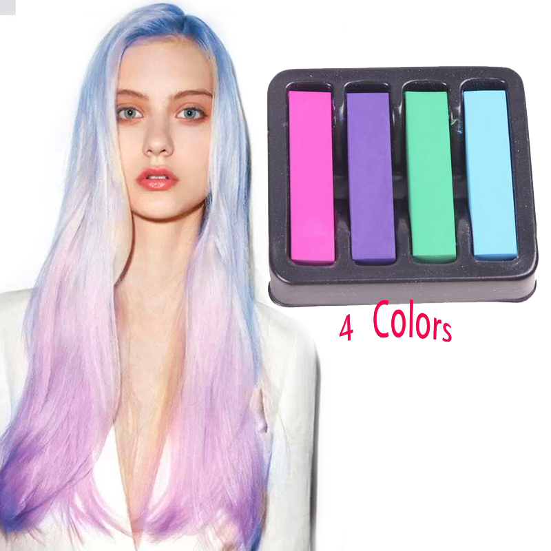 4 Color crayons for hair Dye Easy Temporary Colors Non-toxic Hair Chalk Soft Pastels Kit Manic panic powder giz pastel hots