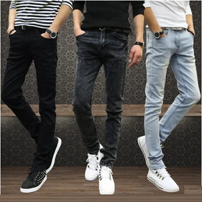 Hot Sale Men Jeans Pencil Pants Stretch Jeans Men Brand Casual Slim Fit Pants Skinny Boys