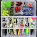 100 pcs Box Lure Fishing Accessories Tackle Box with Complete Fishing Lure Fishhooks Wire Connector Beads