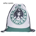 Who Cares New 3D Printing Backpack Women Lovely Mermaid Mochila Feminina Fashion Casual Drawstring Bag Girl