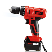 Envío gratis calidad garantizada 18 v High torque eléctrico sin cuerda taladros, tornillo de montaje, metal y madera de perforación