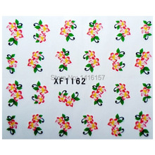 Min order is 10 mix order Water Transfer Nail Art Stickers Decal Beauty Peach Pink Flowers