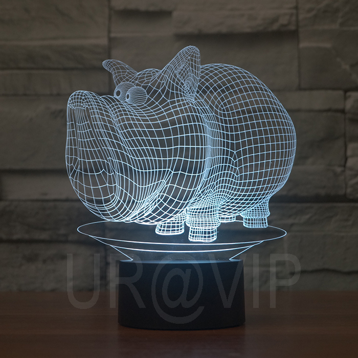 3D illusion  pig shape night lamp   jc-2866