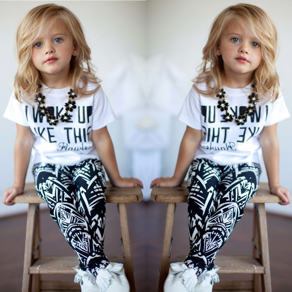 Baby Girls Stripe I Woke Up Like This Toddler shirt and Pants Outfits Set 2 to 7Y Girls Clothing Sets Kids Good Quality Suits Baby Girls Stripe I Woke Up Like This Toddler shirt and Pants Outfits Set 2 to 7Y Girls Clothing Sets Kids Good Quality Suits
