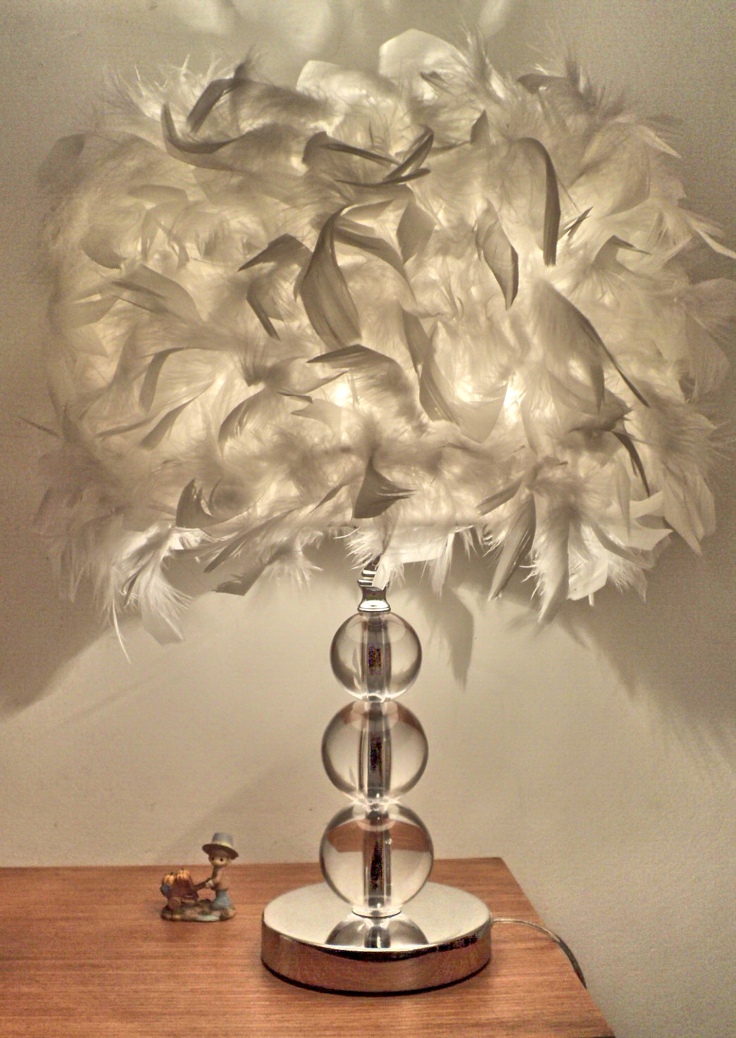 Feather table lamp romantic modern brief bedside lampinTable Lamps