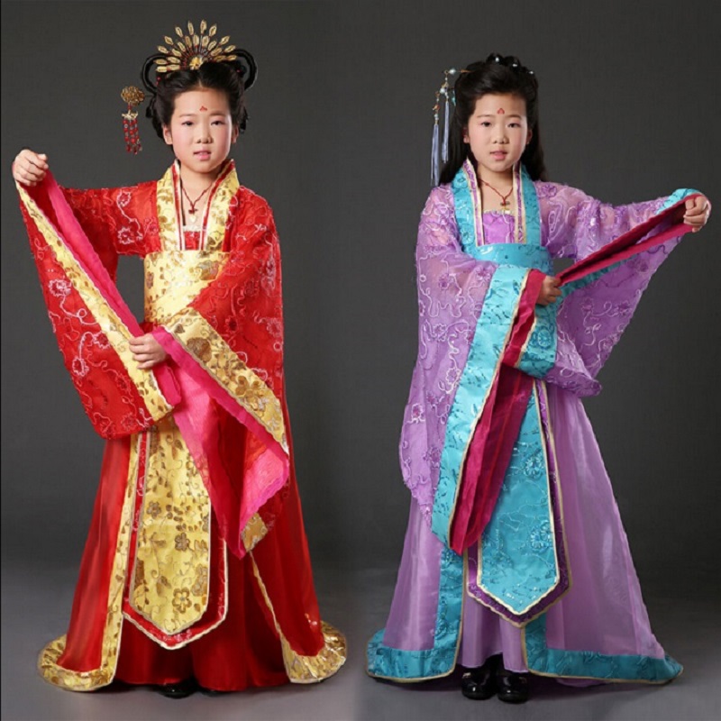Anak anak gadis kostum, Kostum kuno, Tradisional cina