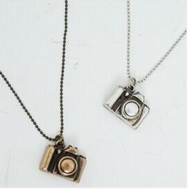  10 mix order Free Shipping 2015 New Fashion Korean Jewelry Camera Fashion Necklaces Silver Copper