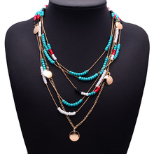 2015 New Design High Quality Fashion Pearls Necklaces & Pendants Multi-layers Beads Pearls Statement Necklace Tassel Jewelry