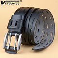 Veroseice New Arrival Genuine Leather Men Belts Cow Skin Double Pin Male Belt Waistband Cowhide
