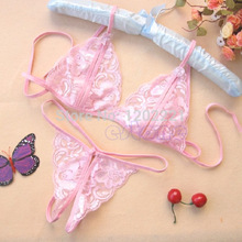 Free shipping 2014 fashion 2pcs set New sexy lingerie Open Chest Bra Underwear lace gather