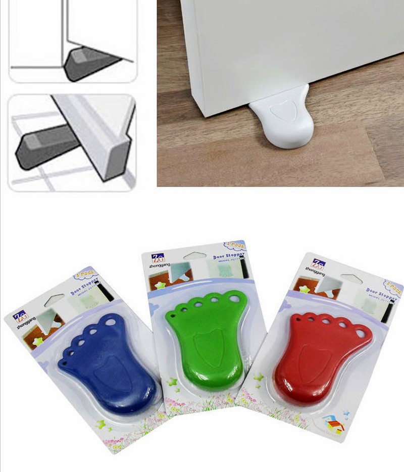 New Style Home Decor Child Baby kid Practical Foot Shape Finger Safety Door Stopper Protector Baby safety Door Jammer protection (1)