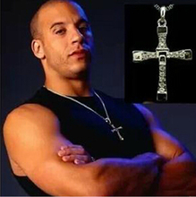 2015 Fashion Men Jewelry The Fast and The Furious Toretto Men Classic Style Rhinestone CROSS Pendant Necklace Movie Jewelry