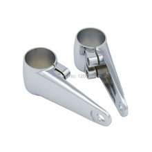 Motorcycle Polished Universal Side Mount Headlight Brackets For Harley Bobber Custom Cafe Racer