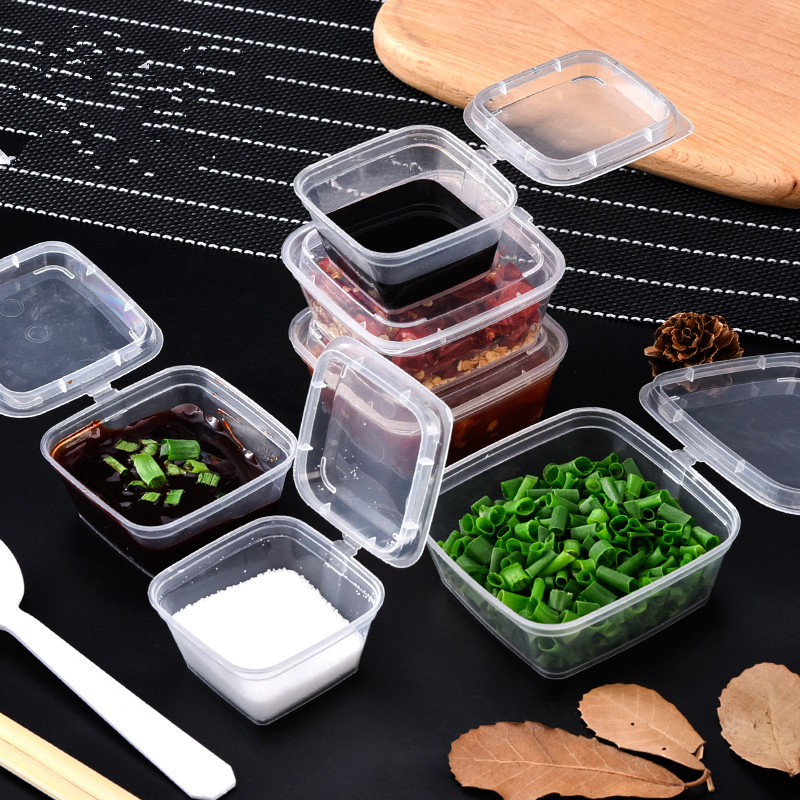 4oz Plastic Portion Sauce Container Cups with Clear Lids Disposable 25-500pcs