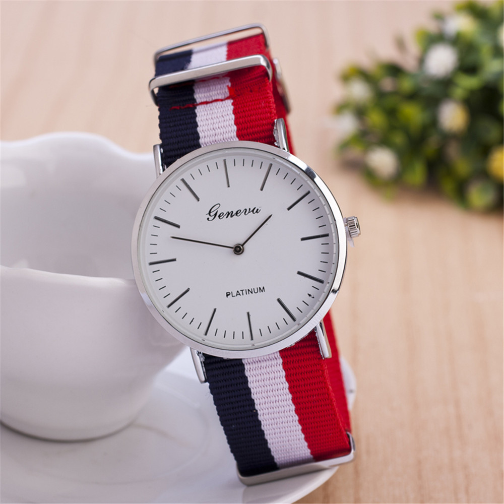 Famous Brand Luxury GENEWA Watch Women Fabric Strap dress watch Sports