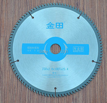 Envío gratuito decoración del hogar NF corte de alta calidad 230 * 2.6 * 25.4 * 100 T TCT hoja de sierra para NF metal perfil de aluminio de corte