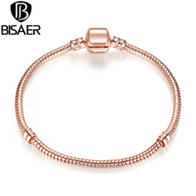 BISAER 2016 New Gold Snake Chain Bracelets Fit Charm Bracelets & Bangles DIY Jewelries Making Accessories