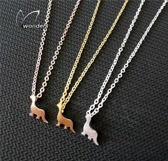Wholesale 30piece/lot  gold silver Dinosaur pendant necklace