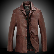 2015 New Faux Leather Jacket Plus Cotton Thickening Quilted lining Fashion Men’s Single-Breasted Leather Coat Z1272