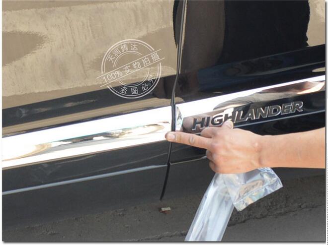 For toyota Highlander 2015 car styling bar the door trim body sticker converted crash Bumper strip with words trims
