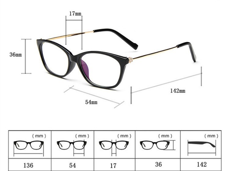 2016 Brand Design Diamond Spectacle Frame Women Eyeglasses Frames Women Computer Reading Optical clear lens Frame Eye Glasses (10)