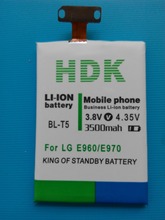 Free shipping 3500mAh High capacity BL-T5 Li-ion Polymer Battery for LG E960 / E975 / E973 / E970 / F180/Nexus 4 phone battery
