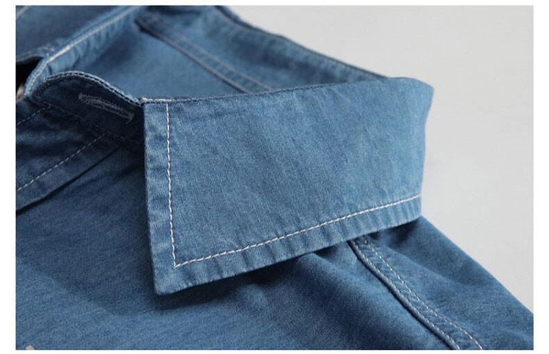 M~4XL 5XL 2015 Autumn Spring Men Denim Long Sleeve Dress Shirts Loose Cotton Brand AFS JEEP Plus Size Solid Color Camisas Shirt (7)