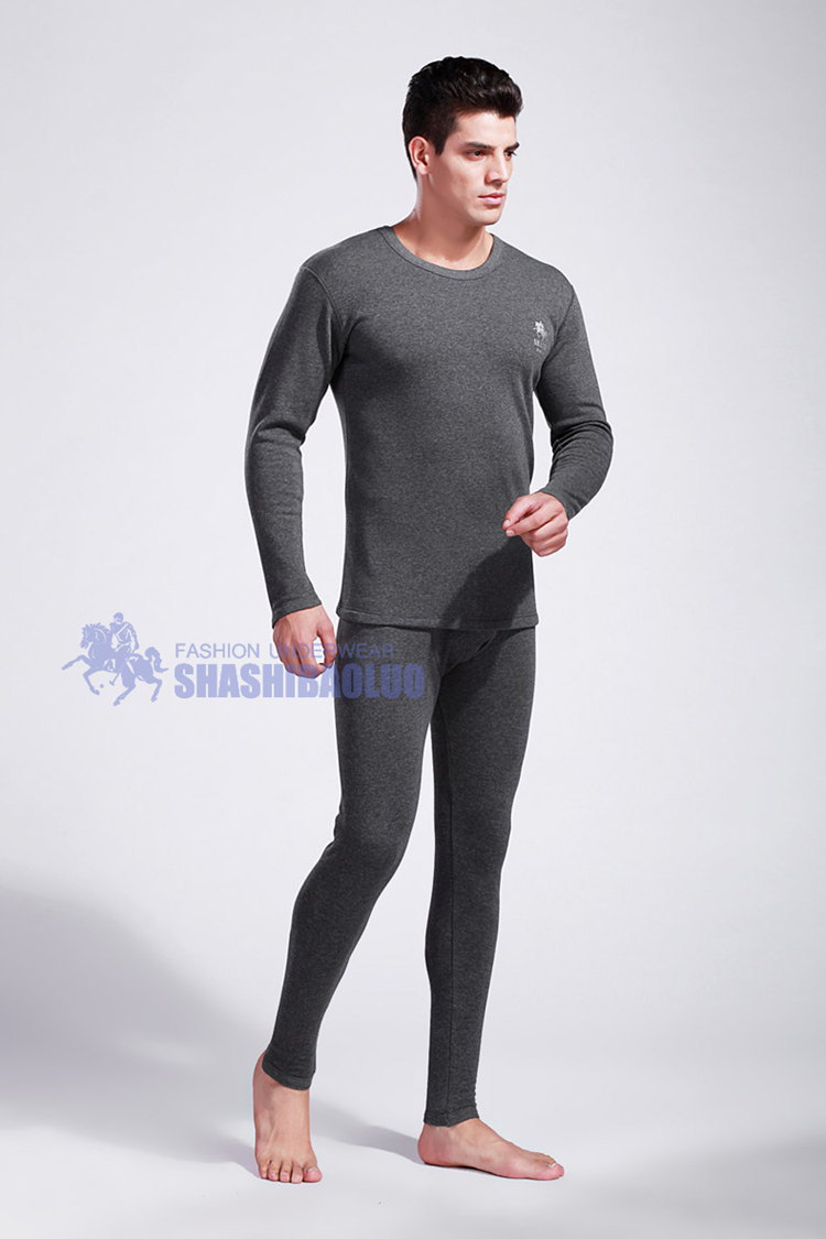 elderly man thermal underwear male plus velvet thickening male set cotton velvet 100 cold proof underwear