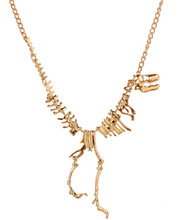 2016 Fashion Jewelry Vintage Gothic Tyrannosaurus Skeleton Pendants& Necklaces Dinosaur Skeleton Charm Chain Choker Necklace