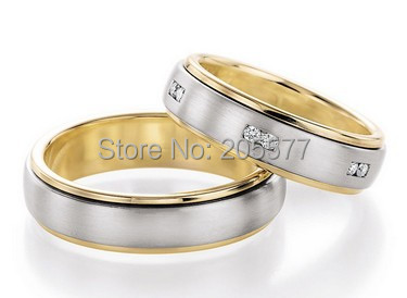 Two tone wedding rings for her