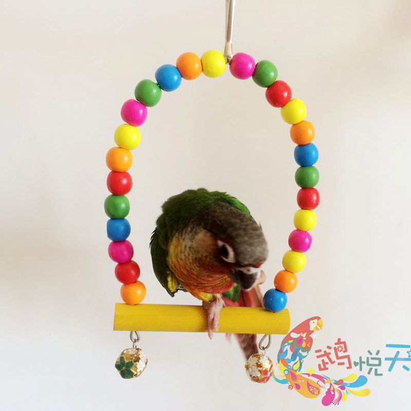 2016 New Small Birds Pet Toy Swing Stand Climbing Ladder Accessories Drawbridge Bridge Wooden Singing Cockatiel Parrot Bird Toys Free Shipping4