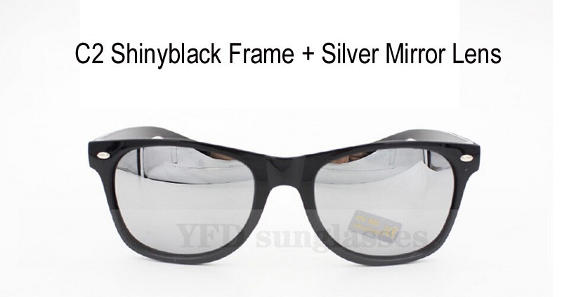C2 shinyblack frame silver mirror lens