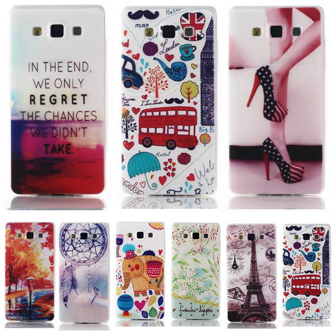 Ultra Thin Soft Plastic Case Painted Silicone Cover With various Patterns For Samsung Galaxy A3 A300X